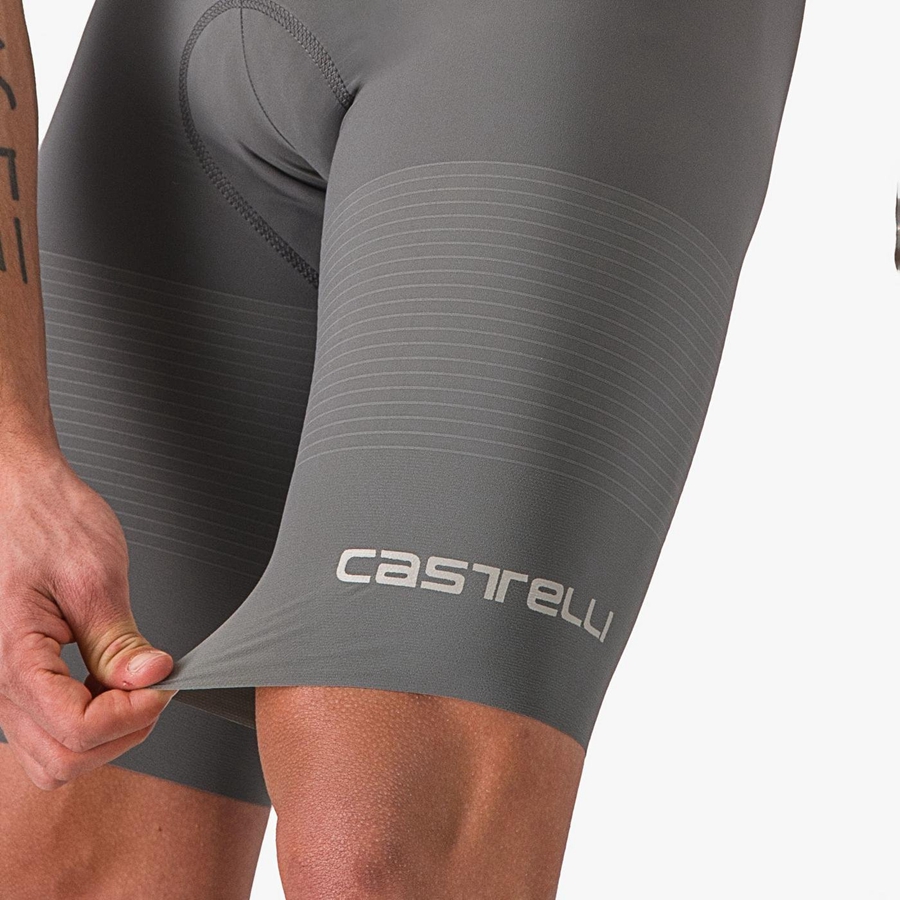 Castelli PREMIO Korte Broek Met Slabbetje Heren Grijs | ZKR431852