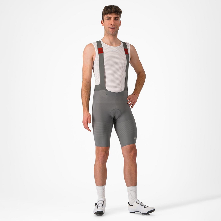 Castelli PREMIO Korte Broek Met Slabbetje Heren Grijs | ZKR431852