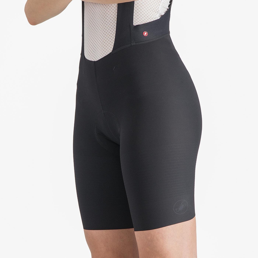 Castelli PREMIO W Korte Broek Met Slabbetje Dames Zwart | YVO965143