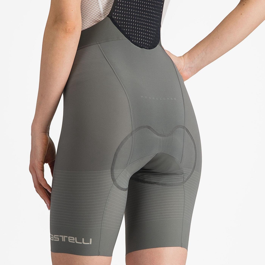 Castelli PREMIO W Korte Broek Met Slabbetje Dames Grijs | CVT820976