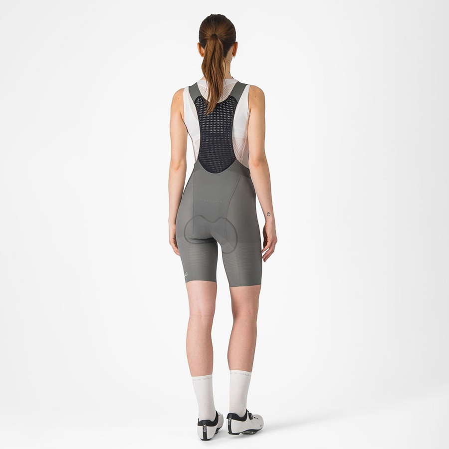 Castelli PREMIO W Korte Broek Met Slabbetje Dames Grijs | CVT820976