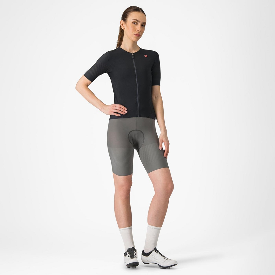 Castelli PREMIO W Korte Broek Met Slabbetje Dames Grijs | CVT820976