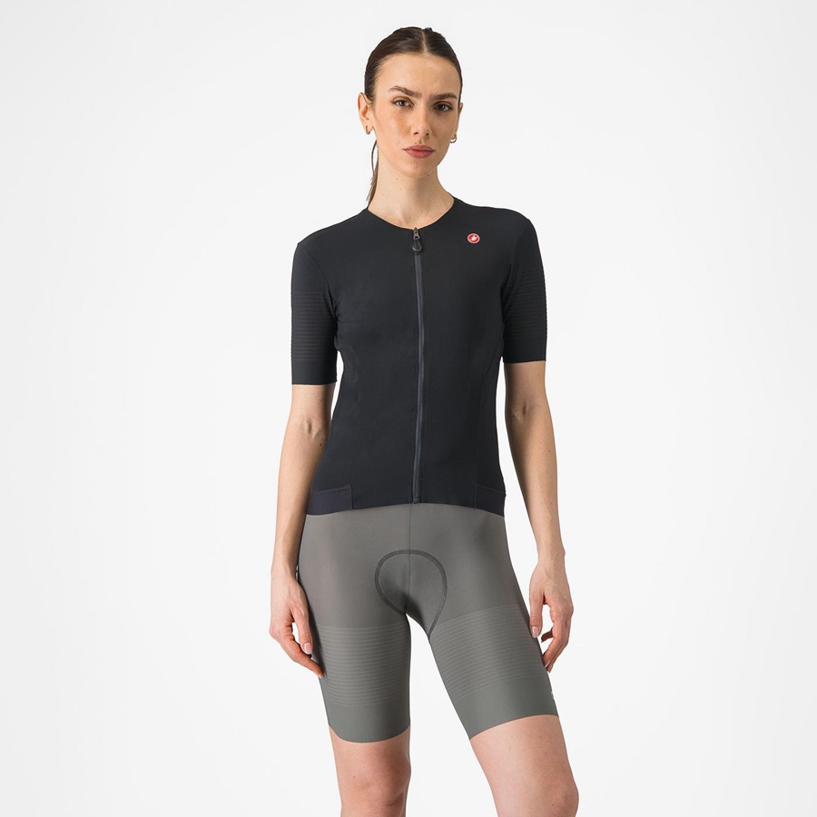 Castelli PREMIO W Korte Broek Met Slabbetje Dames Grijs | CVT820976