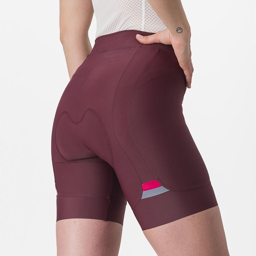 Castelli PRIMA Korte Broek Dames Diepbordeaux Rood | VNZ217845