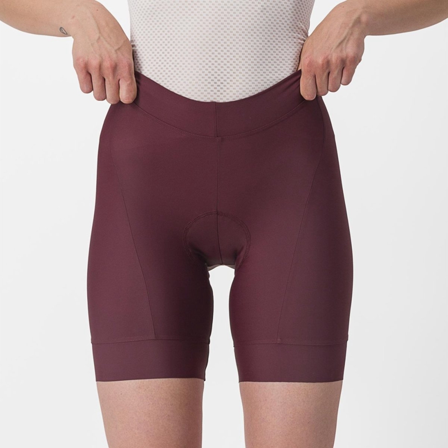 Castelli PRIMA Korte Broek Dames Diepbordeaux Rood | VNZ217845