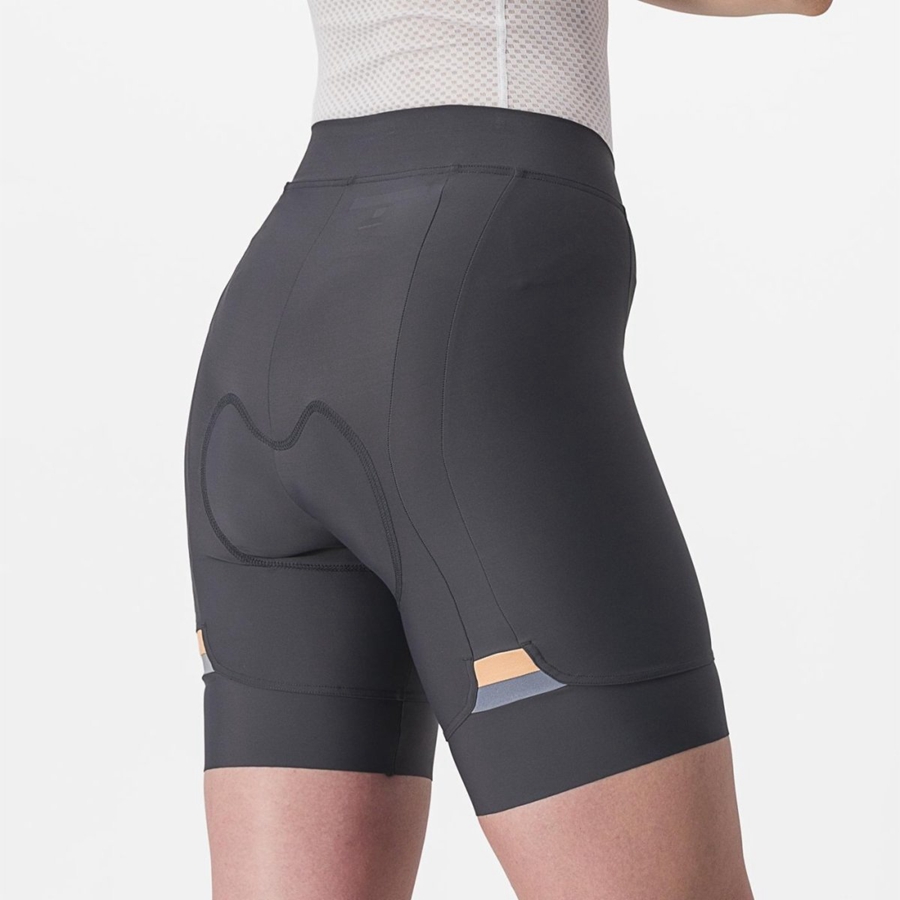 Castelli PRIMA Korte Broek Dames Donkergrijs Oranje | BWN589431