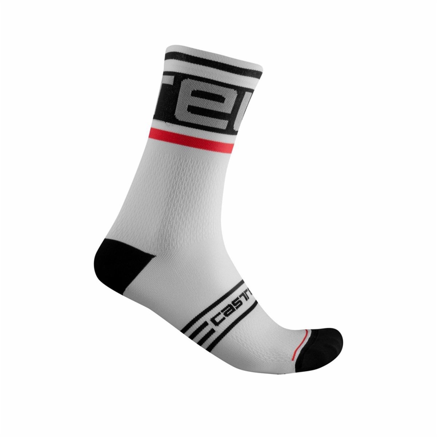 Castelli PROLOGO 15 Sokken Heren Zwart Wit | CTR045289