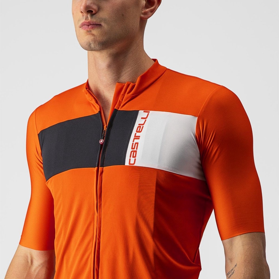 Castelli PROLOGO 7 Jersey Heren Rood Zwart Wit | JIU035821