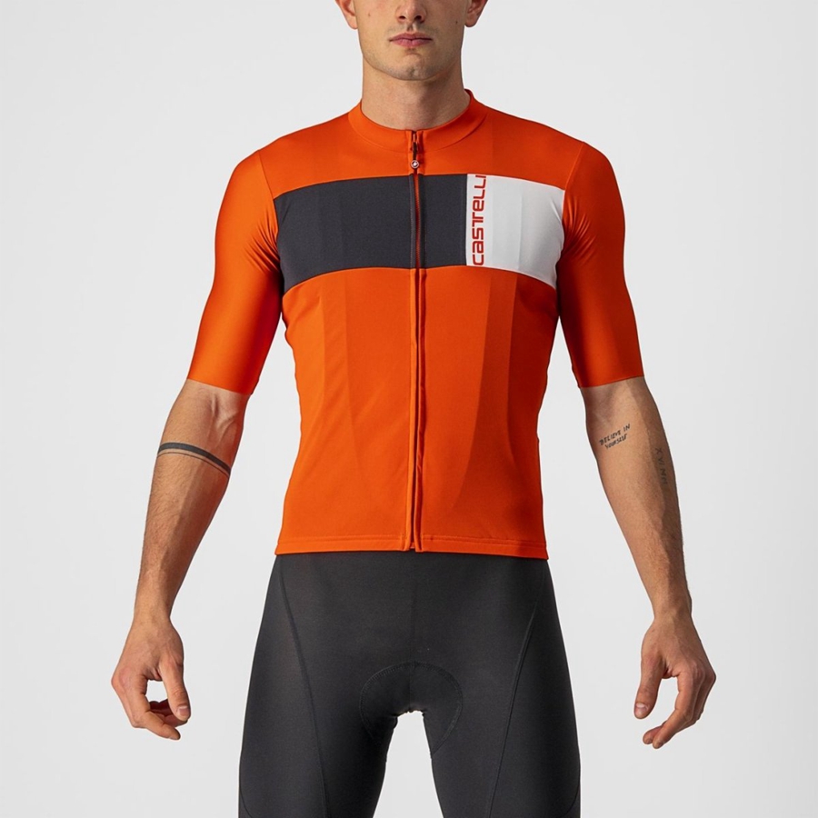 Castelli PROLOGO 7 Jersey Heren Rood Zwart Wit | JIU035821