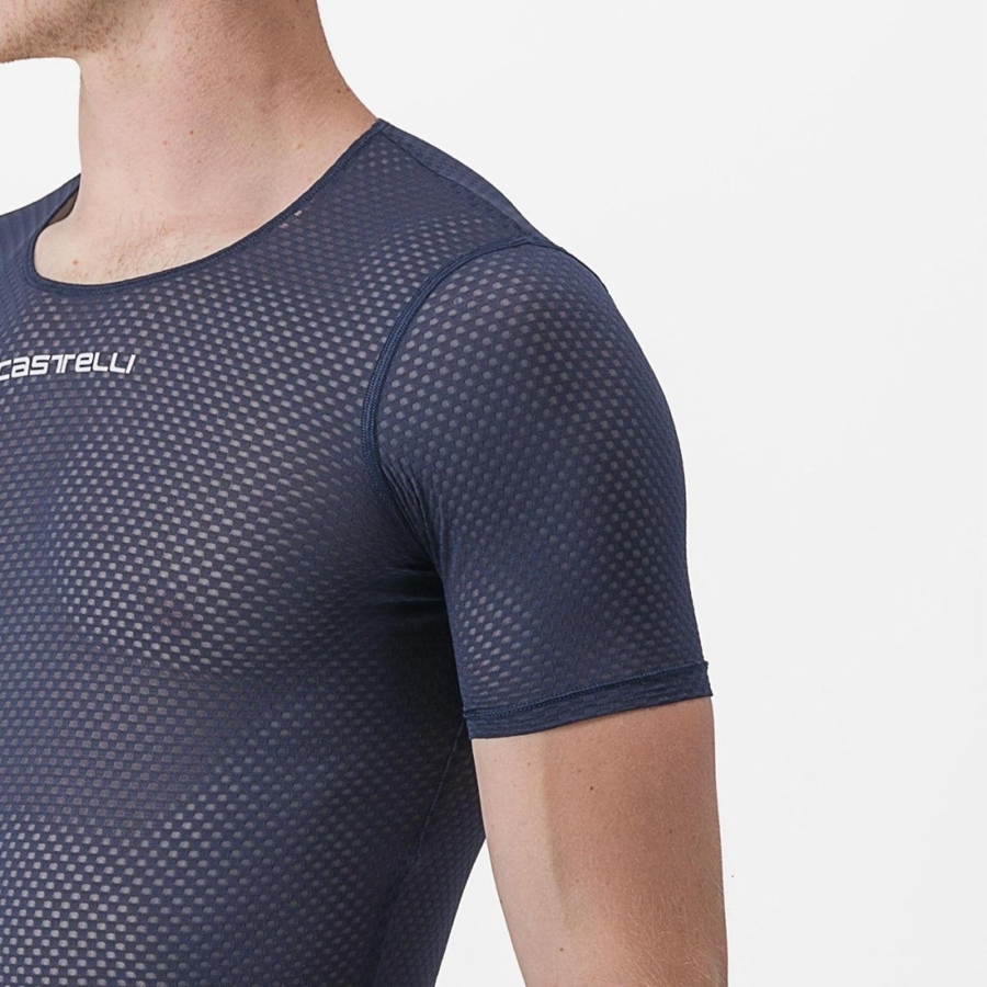 Castelli PRO MESH 2.0 SHORT SLEEVE Basislaag Heren Blauw | TQZ815602