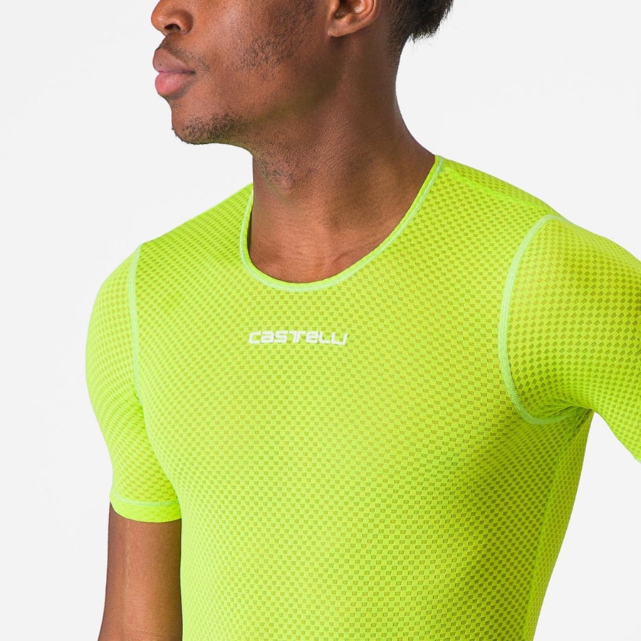 Castelli PRO MESH 2.0 SHORT SLEEVE Basislaag Heren Lichtgroen | RFN921453