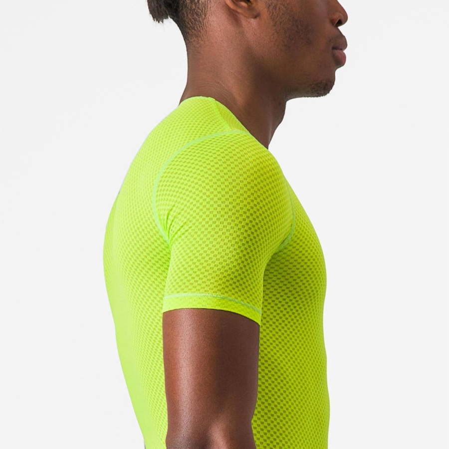 Castelli PRO MESH 2.0 SHORT SLEEVE Basislaag Heren Lichtgroen | RFN921453