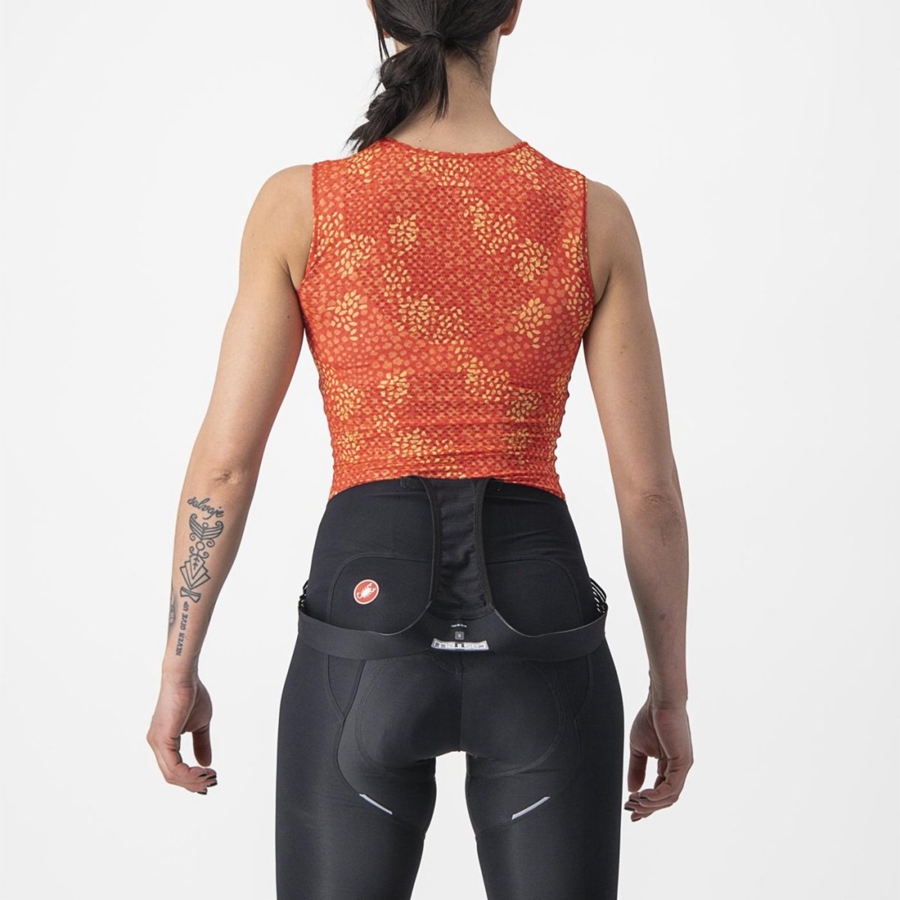 Castelli PRO MESH 4 W SLEEVELESS Basislaag Dames Oranje | VNO921087