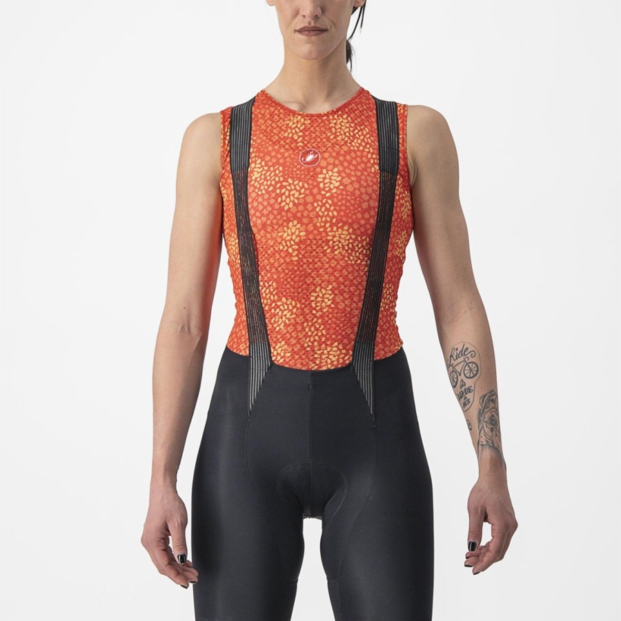 Castelli PRO MESH 4 W SLEEVELESS Basislaag Dames Oranje | VNO921087