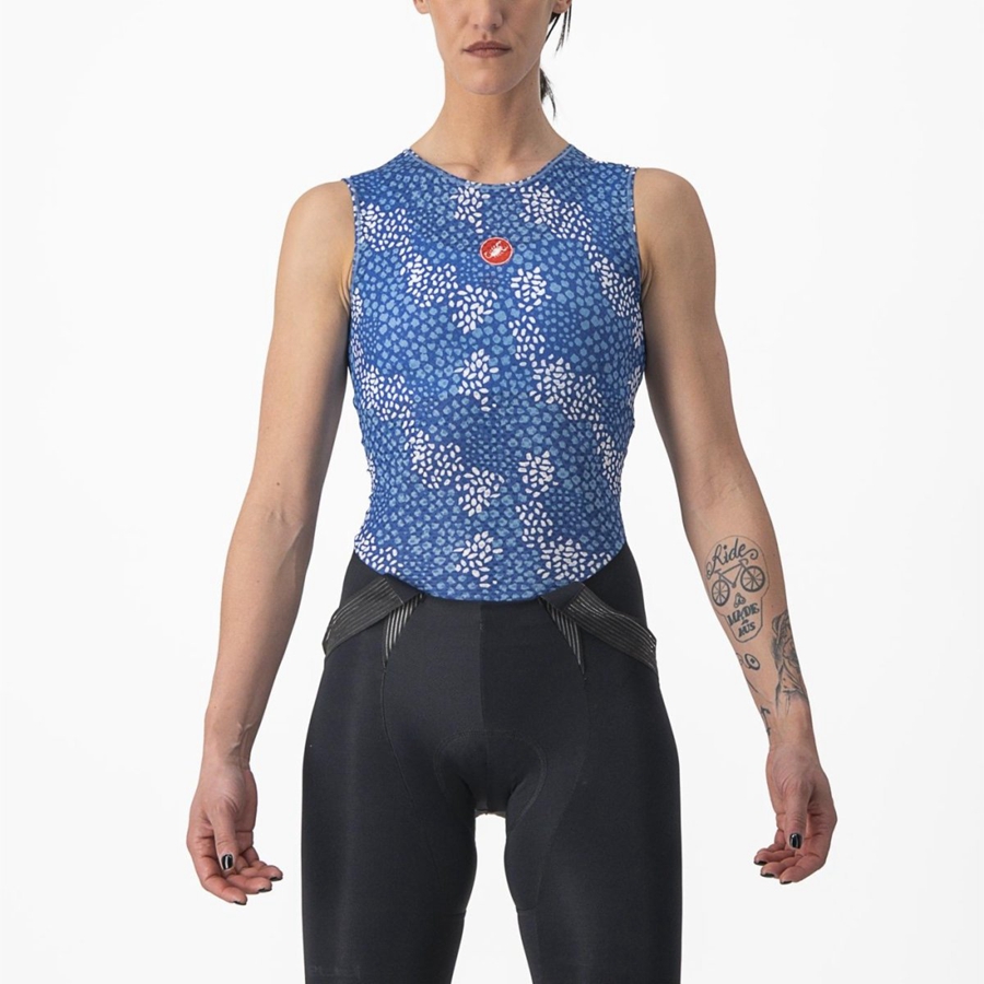 Castelli PRO MESH 4 W SLEEVELESS Basislaag Dames Blauw | CFD785103