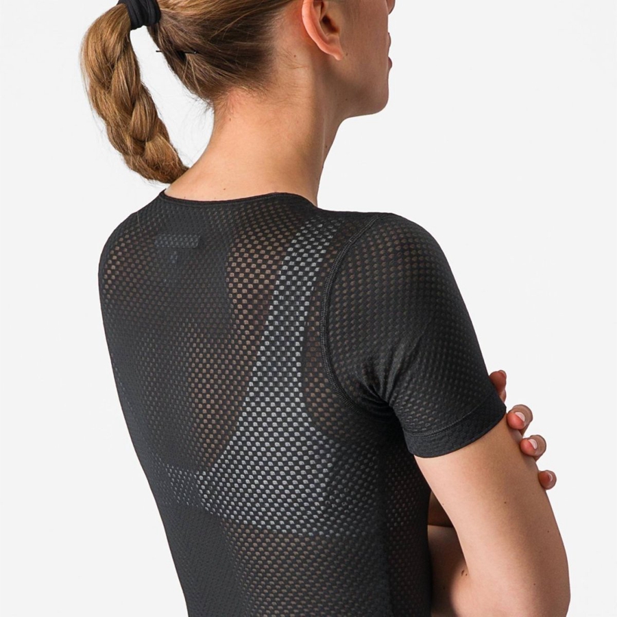 Castelli PRO MESH W SHORT SLEEVE Basislaag Dames Zwart | PYA053124