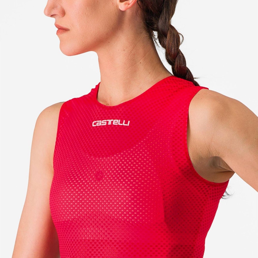 Castelli PRO MESH W SLEEVELESS Basislaag Dames Rood | ODG567029