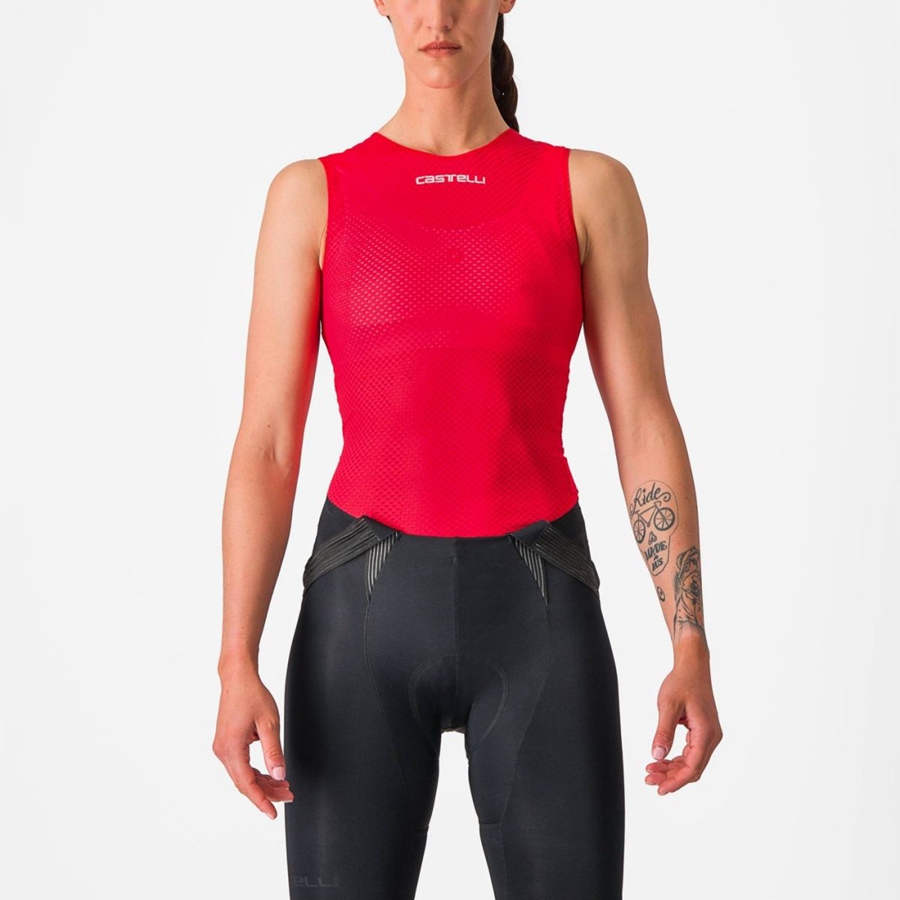 Castelli PRO MESH W SLEEVELESS Basislaag Dames Rood | ODG567029