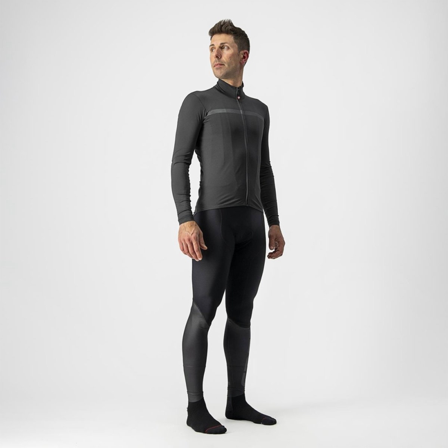 Castelli PRO THERMAL MID LS Jersey Heren Donkergrijs | CMV130986