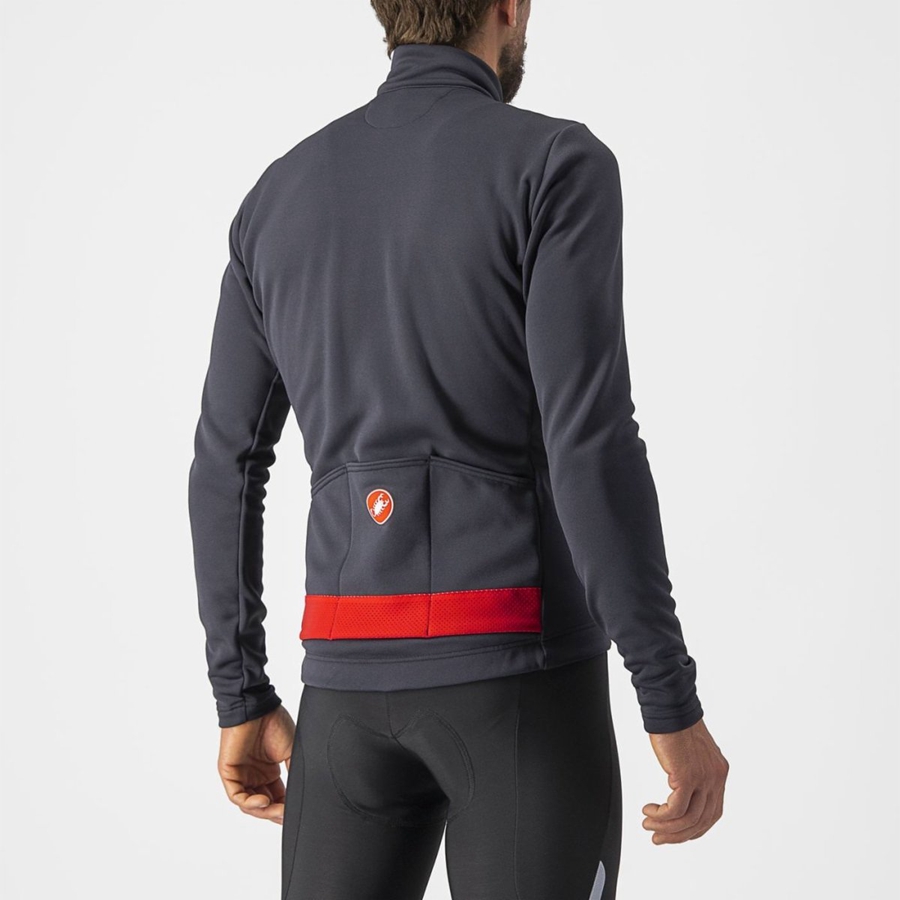 Castelli PURO 3 FZ Jersey Heren Donkergrijs Rood | HSO637294