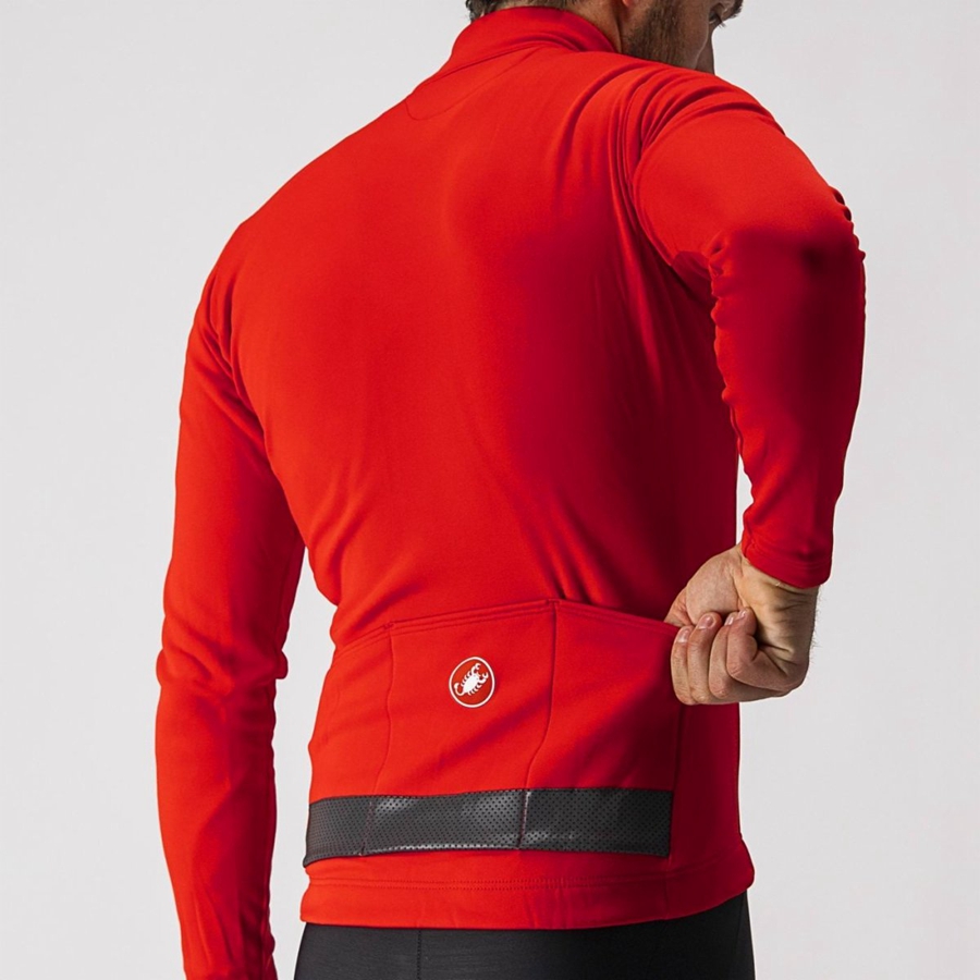 Castelli PURO 3 FZ Jersey Heren Rood Zwart | SKJ162397