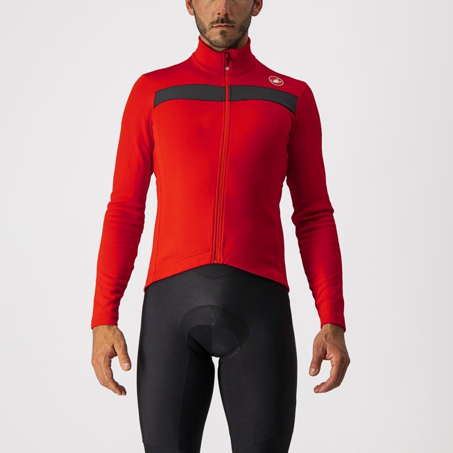 Castelli PURO 3 FZ Jersey Heren Rood Zwart | SKJ162397