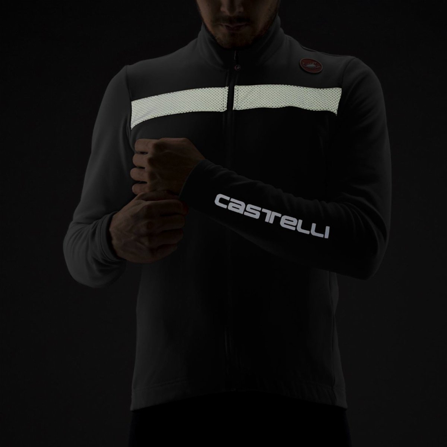 Castelli PURO 3 FZ Jersey Heren Zwart Zilver | PYT245670