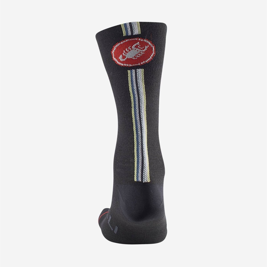 Castelli RACING STRIPE 18 Sokken Heren Zwart | KCU796028