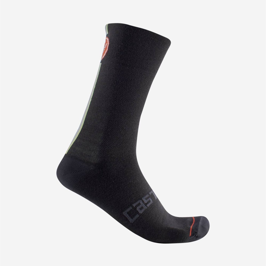 Castelli RACING STRIPE 18 Sokken Heren Zwart | KCU796028