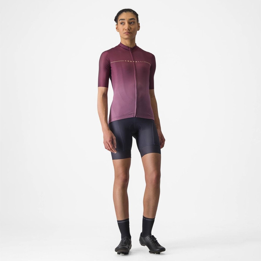 Castelli SALITA Jersey Dames Diepbordeaux Dieppaars | YPV901736