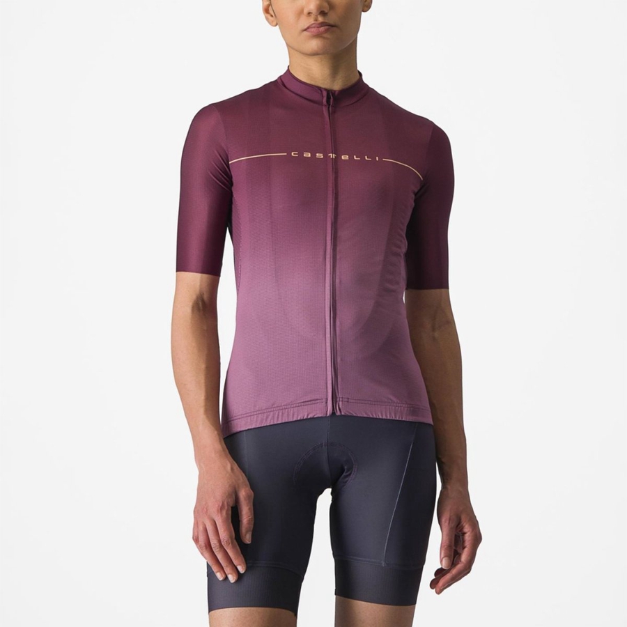 Castelli SALITA Jersey Dames Diepbordeaux Dieppaars | YPV901736