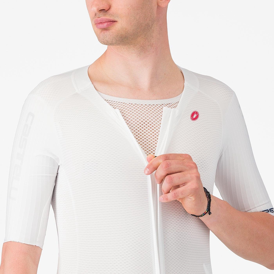 Castelli SANREMO BTW X2 Snelheidspak Heren Wit Blauw | URD378602