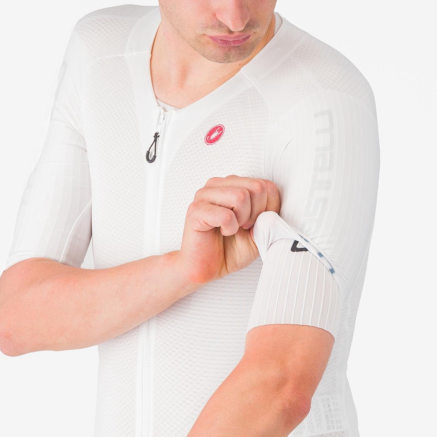 Castelli SANREMO BTW X2 Snelheidspak Heren Wit Blauw | URD378602