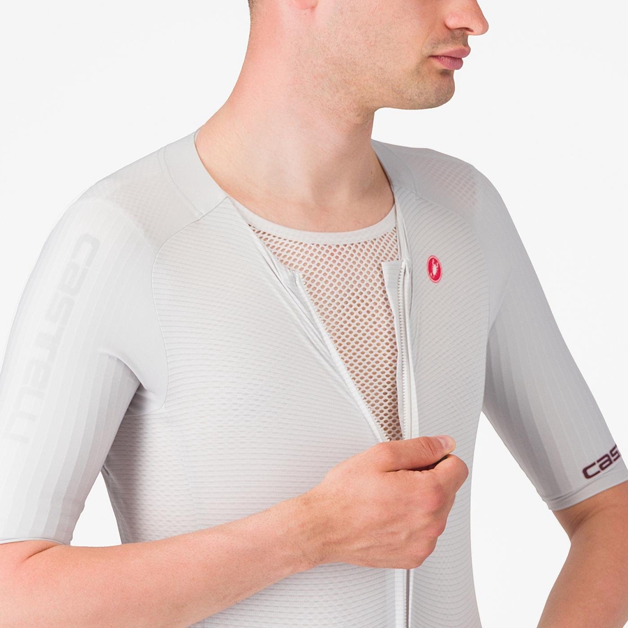 Castelli SANREMO BTW X2 Snelheidspak Heren Zilver Grijs Bordeaux | LTS402673