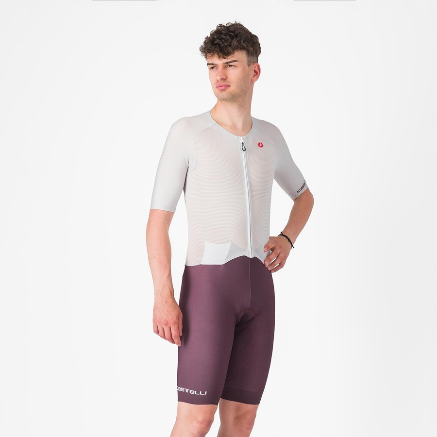 Castelli SANREMO BTW X2 Snelheidspak Heren Zilver Grijs Bordeaux | LTS402673