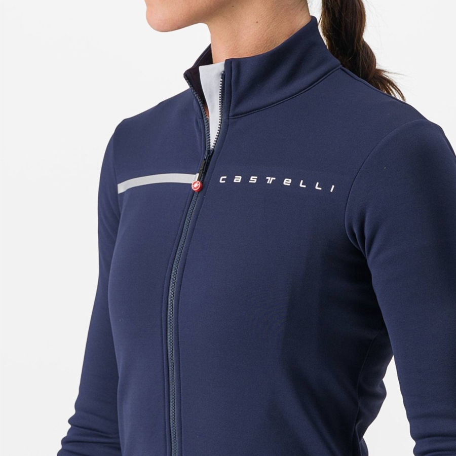 Castelli SINERGIA 2 FZ Jersey Dames Blauw Zilver | RCY437961