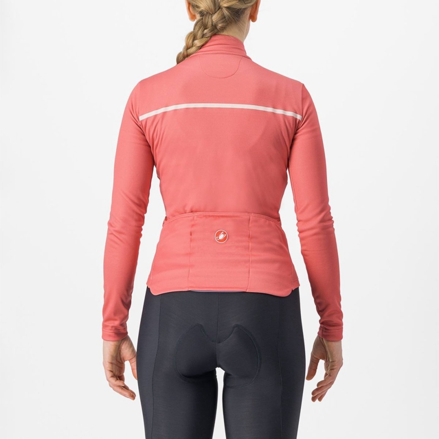 Castelli SINERGIA 2 FZ Jersey Dames Rood Room Roze | YUL930512