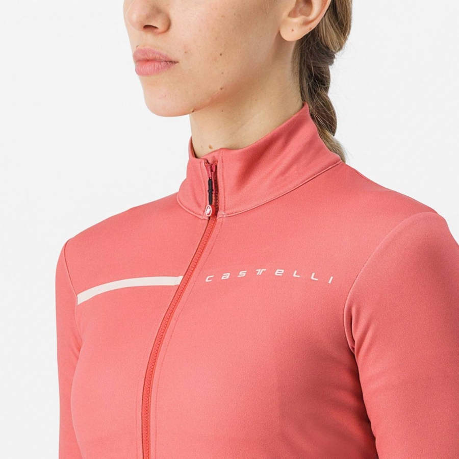 Castelli SINERGIA 2 FZ Jersey Dames Rood Room Roze | YUL930512