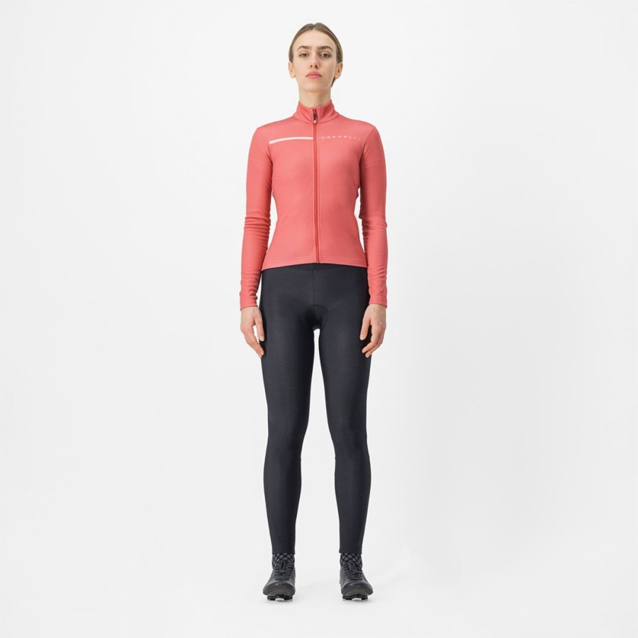 Castelli SINERGIA 2 FZ Jersey Dames Rood Room Roze | YUL930512