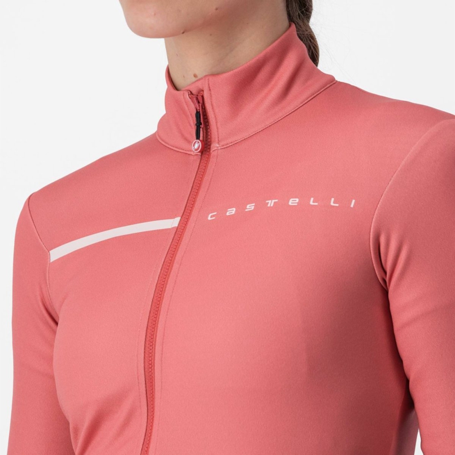 Castelli SINERGIA 2 FZ Jersey Dames Rood Room Roze | YUL930512