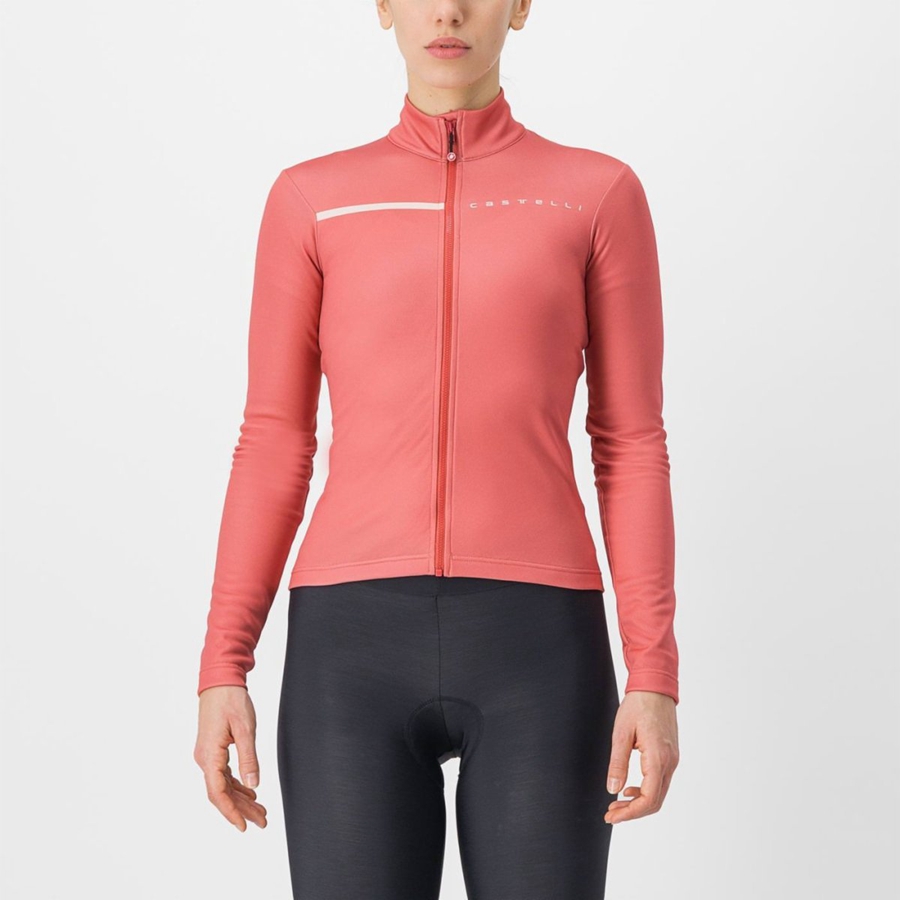 Castelli SINERGIA 2 FZ Jersey Dames Rood Room Roze | YUL930512