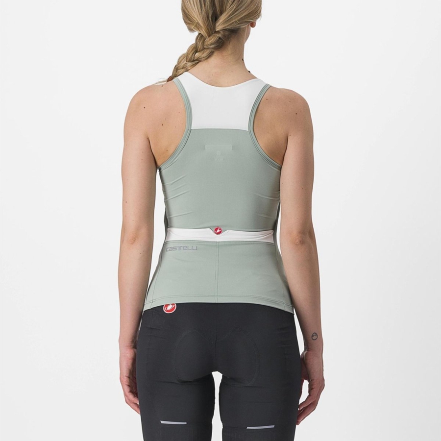 Castelli SOLARIS TOP Jersey Dames Groen Wit | TRL175932