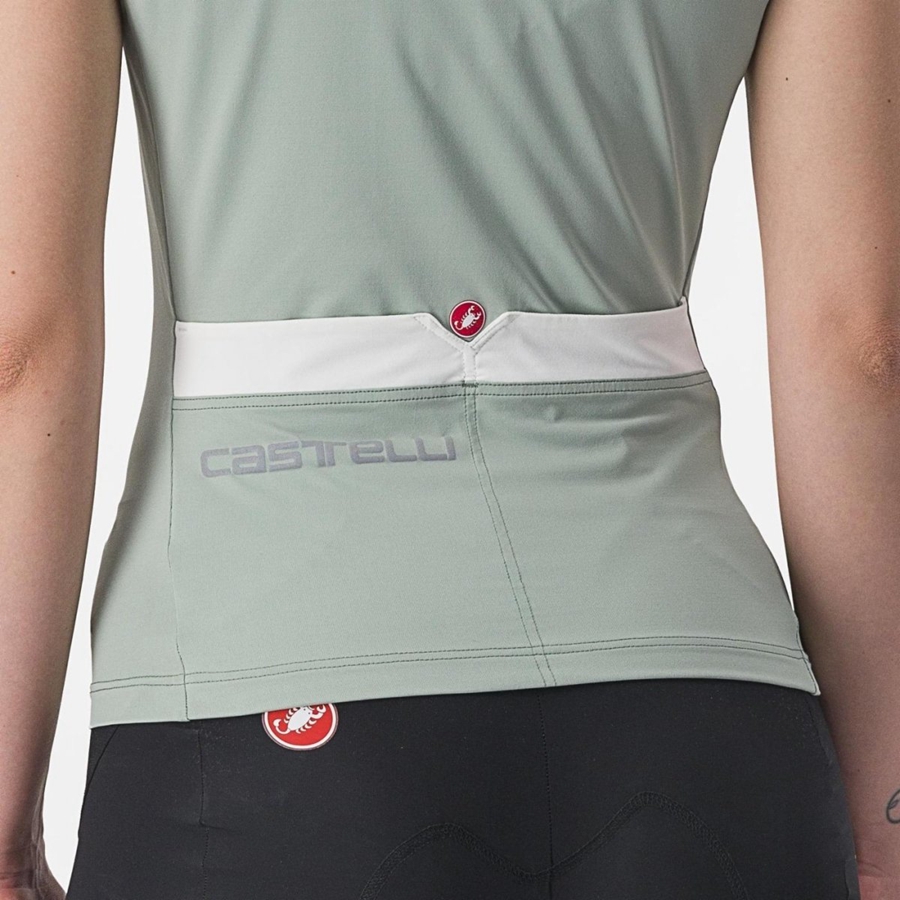 Castelli SOLARIS TOP Jersey Dames Groen Wit | TRL175932