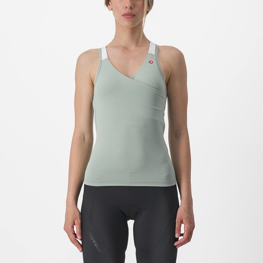 Castelli SOLARIS TOP Jersey Dames Groen Wit | TRL175932