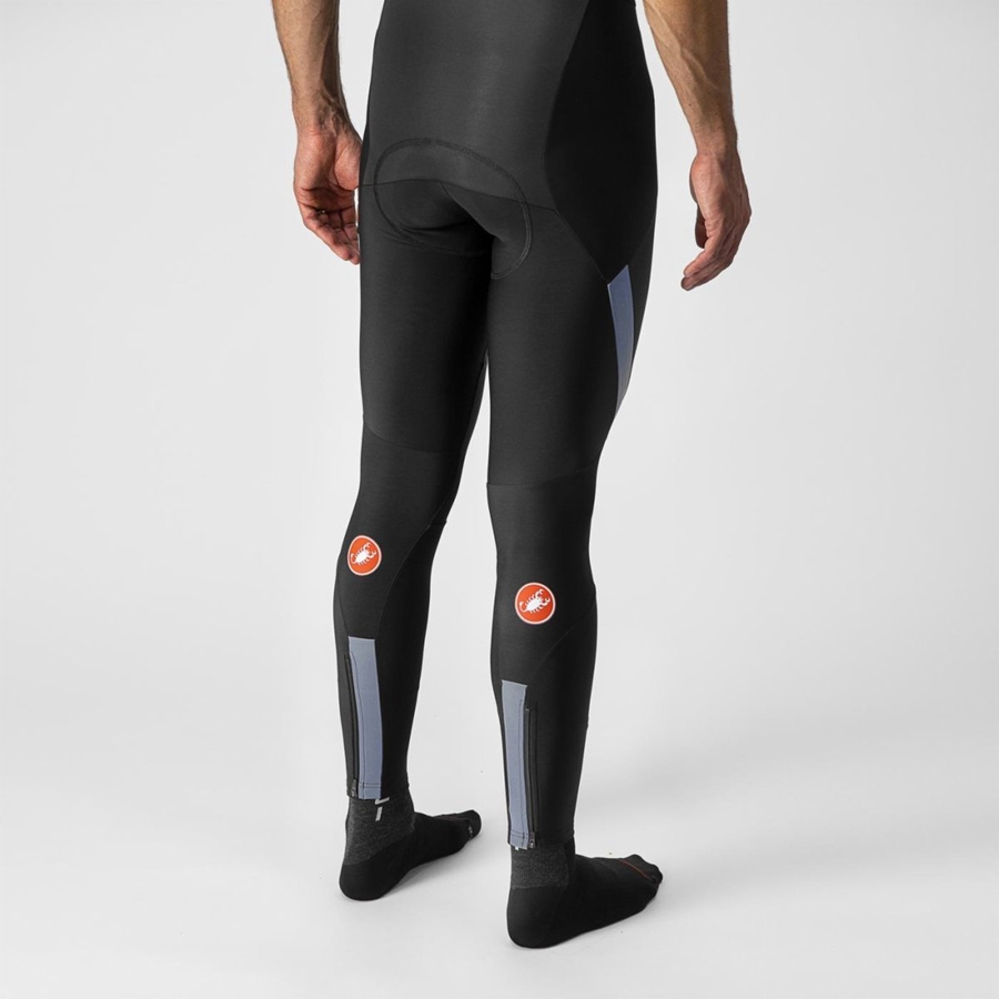 Castelli SORPASSO RoS Panty Met Slabbetje Heren Zwart Zilver | SMJ048963