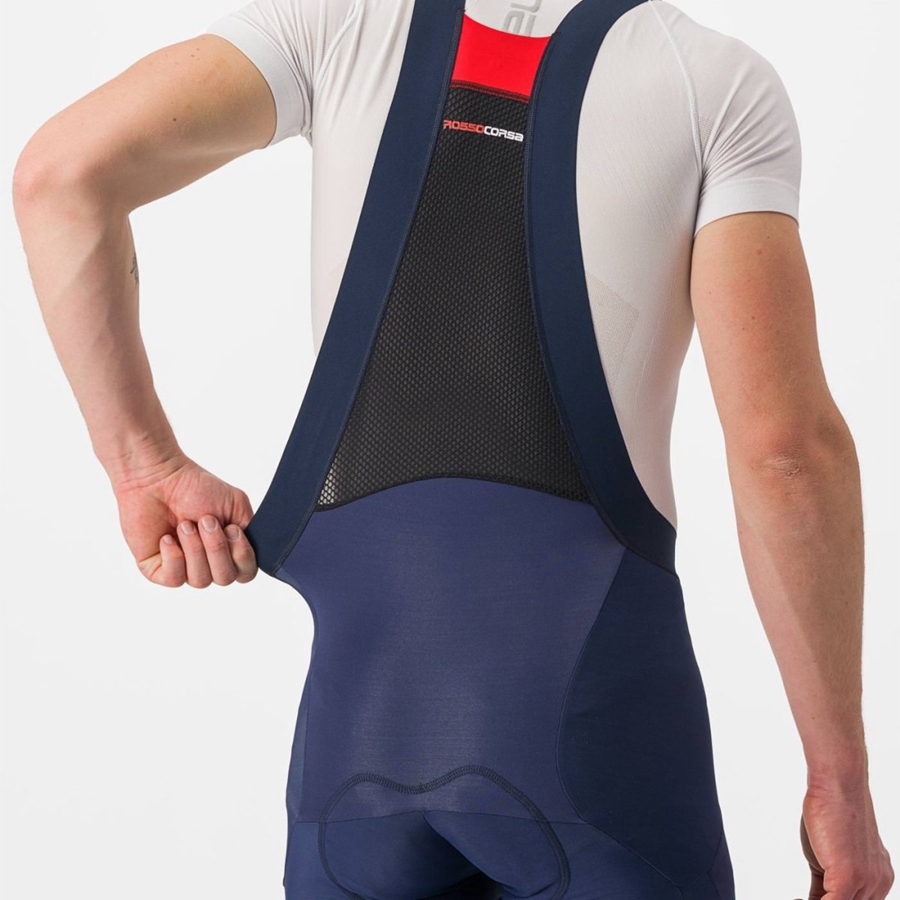 Castelli SORPASSO RoS Panty Met Slabbetje Heren Blauw | XGK291673