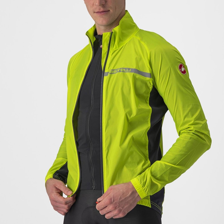 Castelli SQUADRA STRETCH Bescherming Heren Lichtgroen Donkergrijs | IYD248790