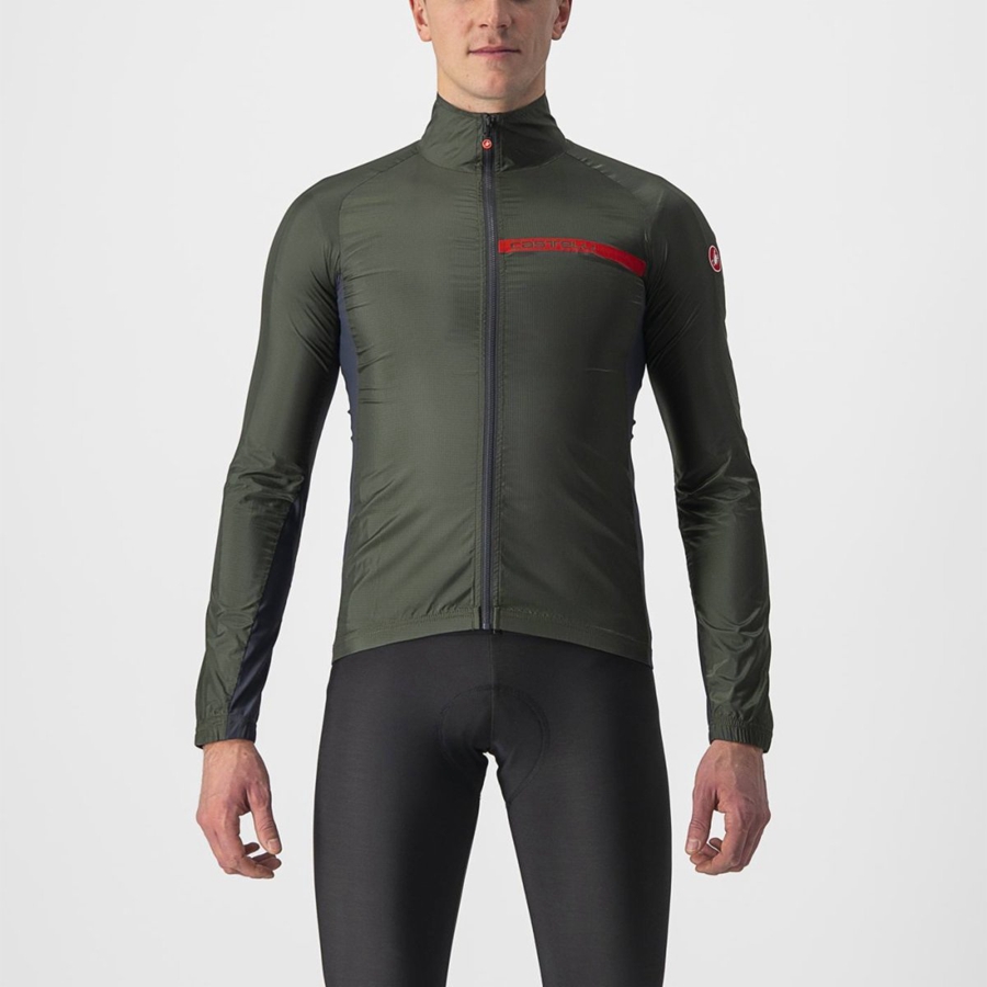 Castelli SQUADRA STRETCH Bescherming Heren Groen Donkergrijs | BYX134570