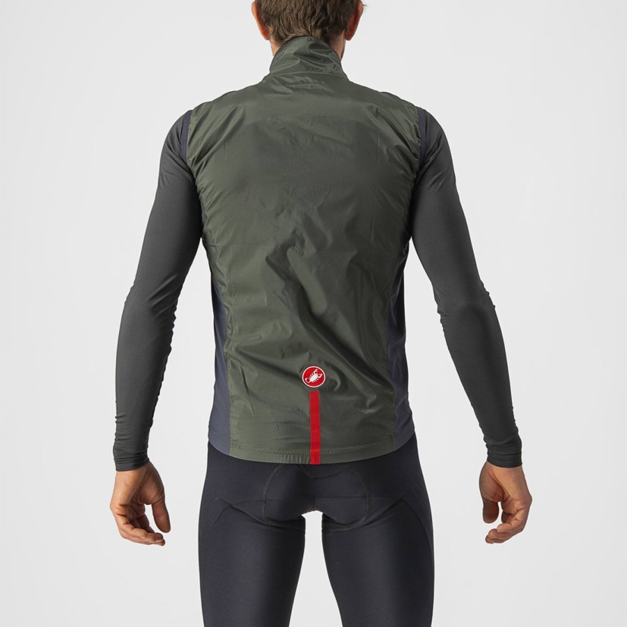 Castelli SQUADRA STRETCH Vest Heren Groen Donkergrijs | MRA583297