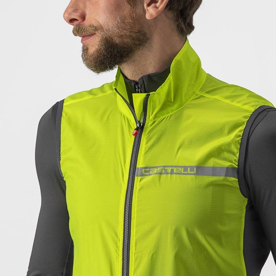 Castelli SQUADRA STRETCH Vest Heren Lichtgroen Donkergrijs | OAD012753